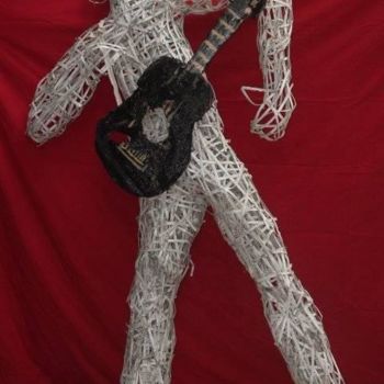 Sculpture titled "le musicien" by Cyrus D'Hyzo, Original Artwork, Plastic