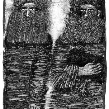 Картина под названием "Bearded soul" - Assol Sas, Подлинное произведение искусства, Акрил
