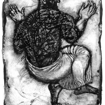 Картина под названием "Khazar leather mess…" - Assol Sas, Подлинное произведение искусства, Акрил