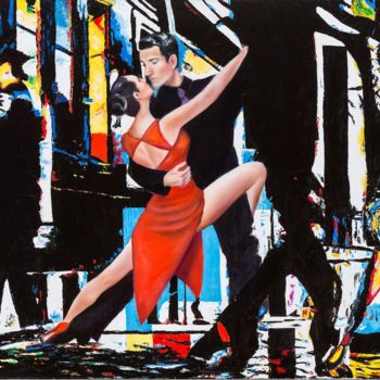 Pittura intitolato "Tango metropolitano" da Assunta Cassa, Opera d'arte originale, Olio