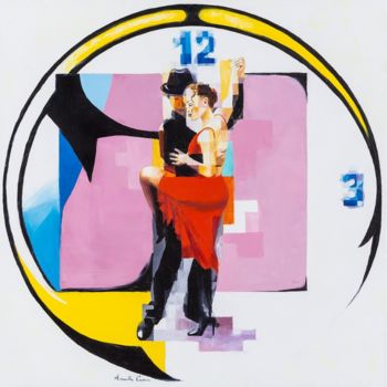 Schilderij getiteld "A tempo di tango" door Assunta Cassa, Origineel Kunstwerk, Olie