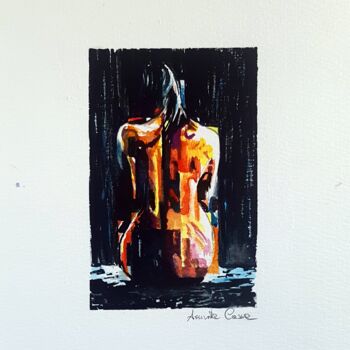 Pittura intitolato "Nudo sotto la piogg…" da Assunta Cassa, Opera d'arte originale, Acquarello