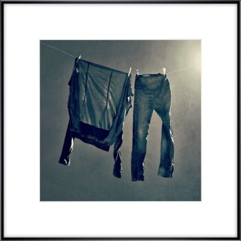Photography titled "LAUNDRY BLUES" by Astr, Original Artwork, Digital Photography Mounted on Other rigid panel