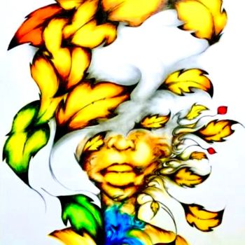 Dessin intitulée "4 Seasons" par Aston, Œuvre d'art originale, Crayon