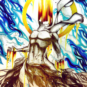 Dessin intitulée "Ange déchu" par Aston, Œuvre d'art originale, Crayon