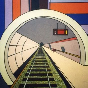 Schilderij getiteld "Tunnel Vision" door Stephen Morris, Origineel Kunstwerk, Olie