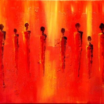 Painting titled "silhouettes" by Alain Oviste, Original Artwork