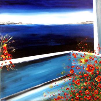 Painting titled "BALCON" by Alain Oviste, Original Artwork