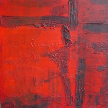 Painting titled "ROUGE OBSESSION" by Alain Oviste, Original Artwork