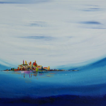 Картина под названием "ENVIE D'OCEAN 3" - Alain Oviste, Подлинное произведение искусства, Акрил
