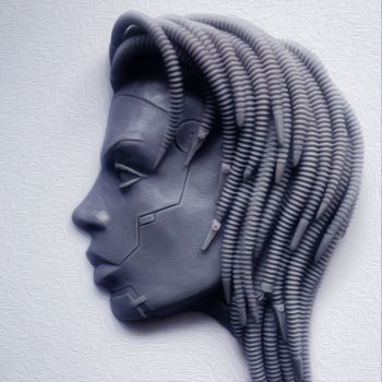 Sculpture intitulée "Леди Киберпанк" par Sergey Shcherbakov, Œuvre d'art originale, Pâte polymère