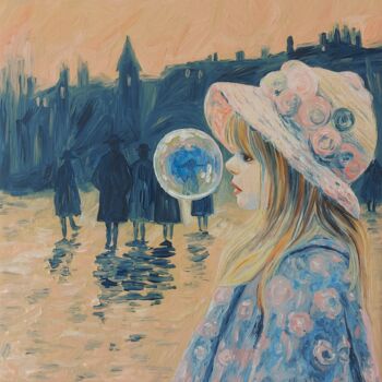 Painting titled "La bulle" by Astrid Honoré, Original Artwork, Acrylic Mounted on Wood Stretcher frame