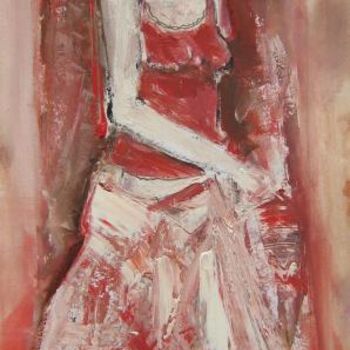 Peinture intitulée "mujer vestida de ro…" par Astrid Waldman, Œuvre d'art originale