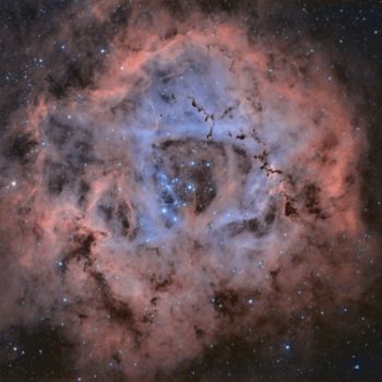 Fotografie getiteld "The rosette nebula" door David James, Origineel Kunstwerk, Digitale fotografie