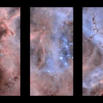 Fotografie getiteld "Rosette nebula in 3…" door David James, Origineel Kunstwerk, Digitale fotografie