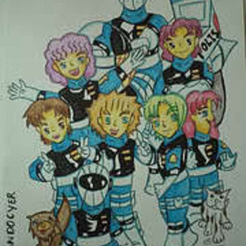 Disegno intitolato "team komandocyber" da Yuki Hikari, Opera d'arte originale, Altro