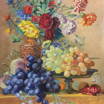 Painting titled "Копия - Георг Якоб…" by Arkadii Astrov, Original Artwork, Watercolor