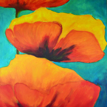 Painting titled "poppies.jpg" by Lisa Astrup, Original Artwork, Acrylic