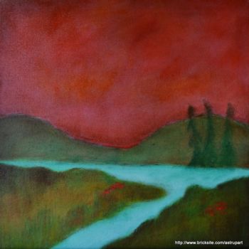 Peinture intitulée "river.jpg" par Lisa Astrup, Œuvre d'art originale, Huile