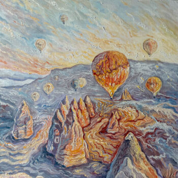 Malarstwo zatytułowany „OIL LANDSCAPE. SUNR…” autorstwa Asvano Anastasiia Ivanova, Oryginalna praca, Olej Zamontowany na Kar…