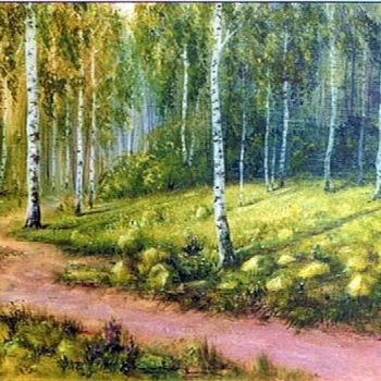 Painting titled "Trees" by Alina Atakarieva, Original Artwork, Oil