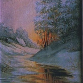 Painting titled "Winter" by Alina Atakarieva, Original Artwork, Oil