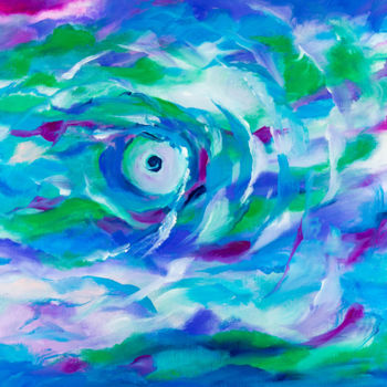 Schilderij getiteld "Eye of the storm" door Nasya, Origineel Kunstwerk, Olie