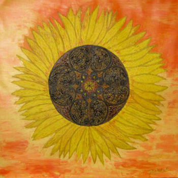 Painting titled "Tourne-Sol" by Atchama, Original Artwork, Acrylic