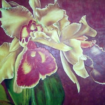 Peinture intitulée "Orquidea" par Atelier L. Sanchez De Artes Plasticas, Œuvre d'art originale, Encre