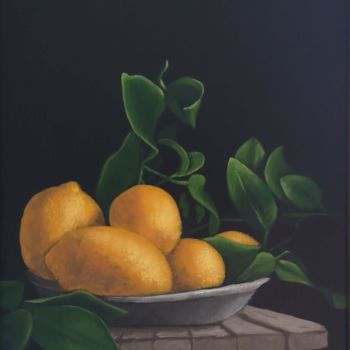 Painting titled "Zitronengelb" by Meike Valentin, Original Artwork, Acrylic