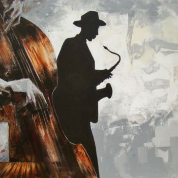 Schilderij getiteld "nougaro-jazz-140x10…" door Olivier Bousquet, Origineel Kunstwerk, Acryl