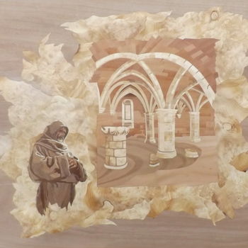 Handwerk mit dem Titel "Parchment (marquetr…" von Dušan Rakić, Original-Kunstwerk