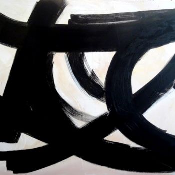 Peinture intitulée "Expression en noir…" par Atelier Linea, Œuvre d'art originale