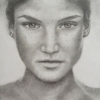 Dessin intitulée "portrait - Lilly" par Atelier Linea, Œuvre d'art originale, Crayon