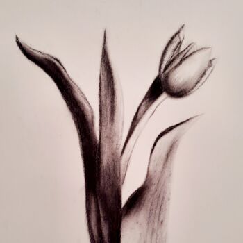 Drawing titled "Fusain - Laura" by Atelier Linea, Original Artwork, Charcoal
