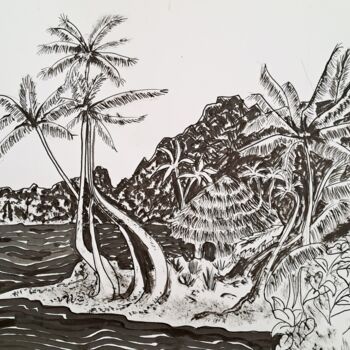 Drawing titled "Encre de Chine- Chl…" by Atelier Linea, Original Artwork, Ink
