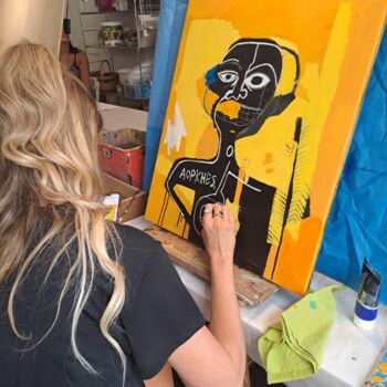 Pintura titulada "D'après Basquiat  -…" por Atelier Linea, Obra de arte original, Acrílico