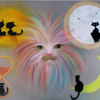 Gravures & estampes intitulée "le temps qui passe" par Atelier Peinture Fourchambault, Œuvre d'art originale, Pastel
