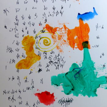 Peinture intitulée "Rhythmus & Farbe" par Yoolyus, Œuvre d'art originale, Aquarelle