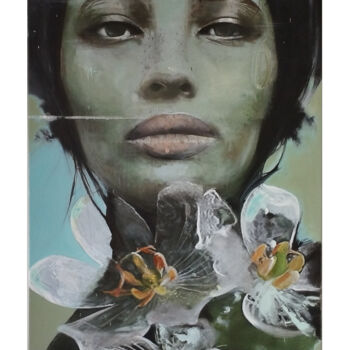 Painting titled "Diphylleia" by Atelier Setti, Original Artwork, Acrylic Mounted on Wood Stretcher frame