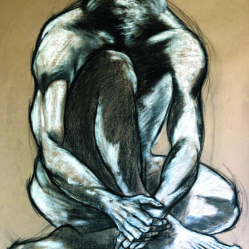 Pintura titulada "Nu 04" por Atelier Zhang Kai, Obra de arte original, Carbón