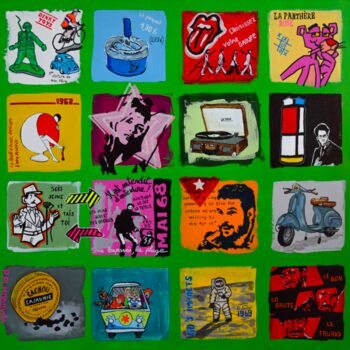 Peinture intitulée "60'S IMPACTS" par Patrice Almodovar, Œuvre d'art originale, Acrylique Monté sur Châssis en bois