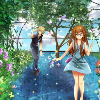 数字艺术 标题为“Fairy Garden” 由Atelier Caroline, 原创艺术品