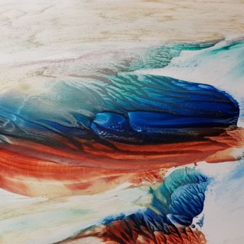 Painting titled "Stranded Whale" by Atelier De Ijsvogel, Original Artwork, Encaustic