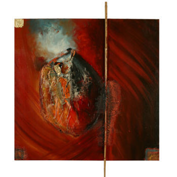 Pintura intitulada "Amphibe sur la port…" por Job, Obras de arte originais, Óleo