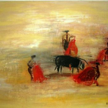 Painting titled "CORRIDA" by Lilou, Original Artwork, Oil
