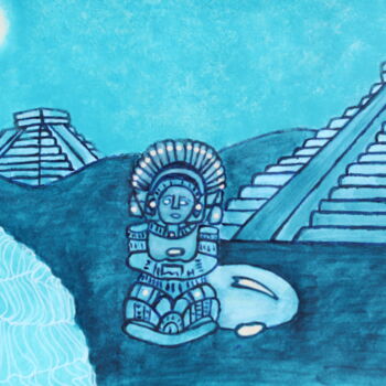 Peinture intitulée "Empreinte Maya" par Corinne Brossier (Atelier de l'imaginaire), Œuvre d'art originale, Acrylique