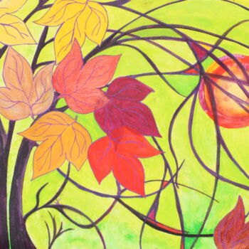 Peinture intitulée "Vent d'automne" par Corinne Brossier (Atelier de l'imaginaire), Œuvre d'art originale, Acrylique