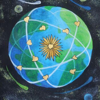 Peinture intitulée "Terre à Cœur" par Corinne Brossier (Atelier de l'imaginaire), Œuvre d'art originale, Acrylique