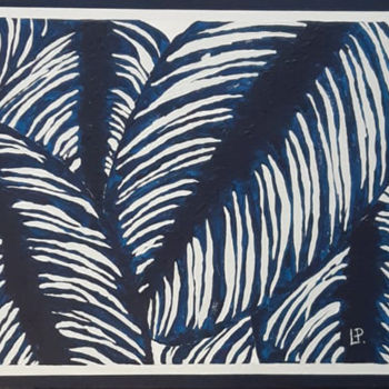 Painting titled "BLUE TROPICAL" by Lucile Plancke Delassus, Original Artwork, Acrylic